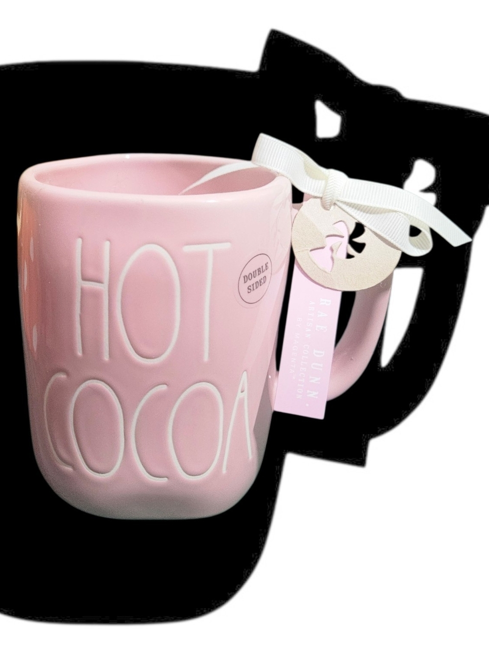 Rae Dunn by Magenta Pink “HOT COCOA” Gingerbread Mug 16 oz